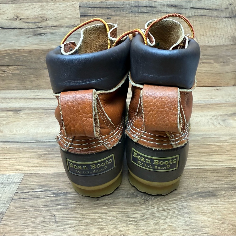 LL Bean  Women Size 9 Brown Leather Boots 6" Padded Collar Hunting Duck Boot - Picture 7 of 10